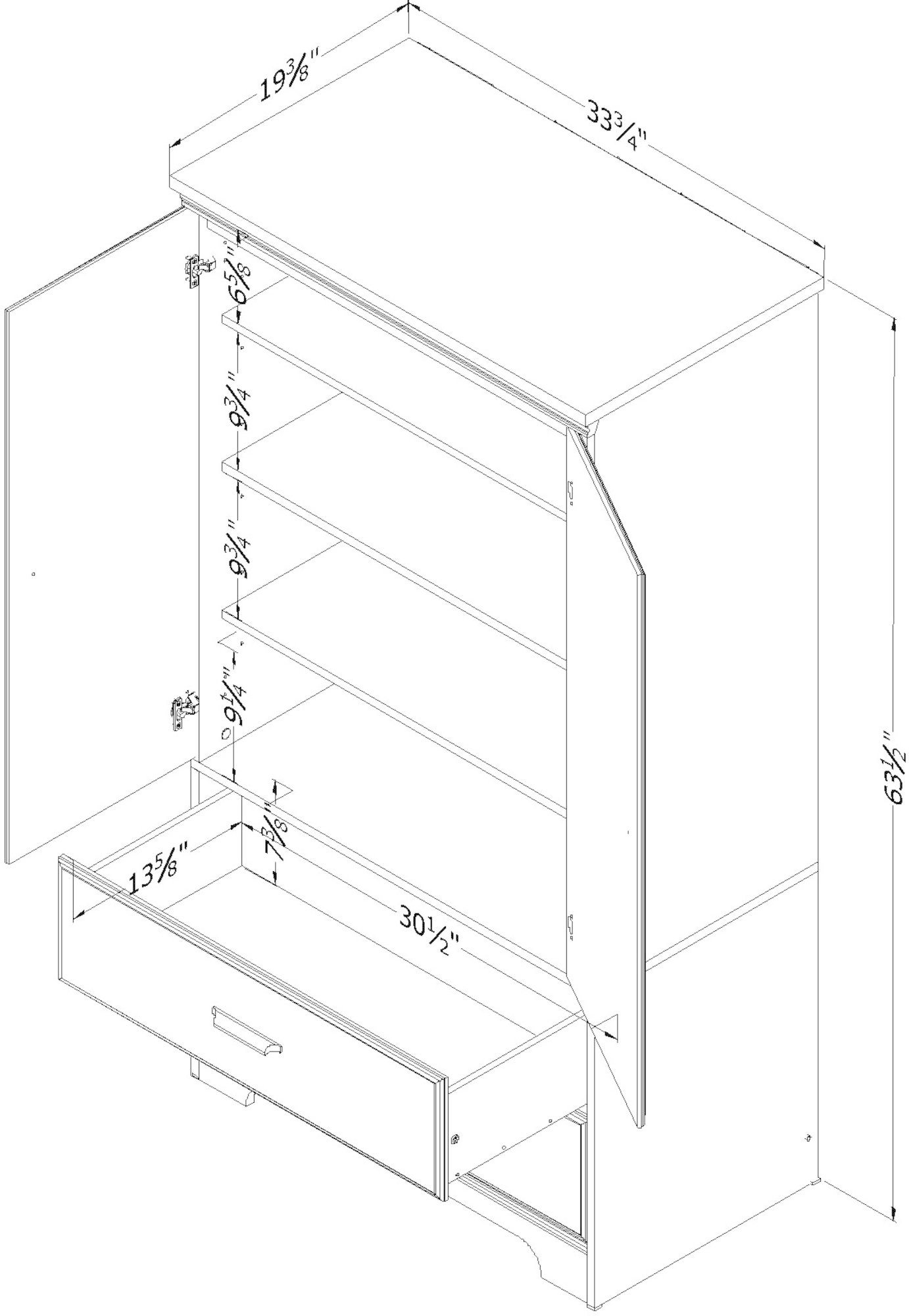 11299 Pale Gray 2 Door Storage Armoire - Versa-6