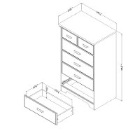 11302 Country Brown 5 Drawer Chest - Versa-5
