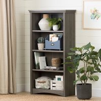 11930 Gray Maple 4-Shelf Bookcase - Gascony