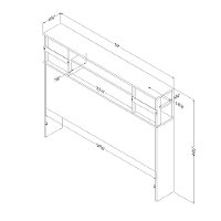11857 Dark Gray Bookcase Full Size Headboard - Step One-5