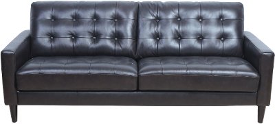 Mid Century Modern Dark Brown Leather Sofa - Ashton