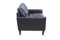 Mid Century Modern Dark Brown Leather Loveseat - Ashton-3