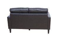 Mid Century Modern Dark Brown Leather Loveseat - Ashton-4