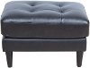 Mid Century Modern Dark Brown Leather Ottoman - Ashton