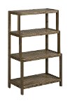 Antique Chestnut Solid Wood 4 Tier Step Back Bookshelf - Dunnsville
