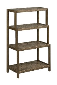 Antique Chestnut Solid Wood 4 Tier Step Back Bookshelf - Dunnsville