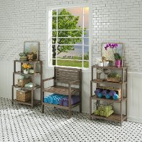 Antique Chestnut Solid Wood 4 Tier Step Back Bookshelf - Dunnsville-2