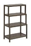 Espresso Brown Solid Wood 4 Tier Step Back Bookshelf - Dunnsville