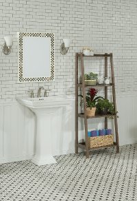 Antique Chestnut Solid Wood 4 Tier Ladder Bookshelf - Dunnsville-3