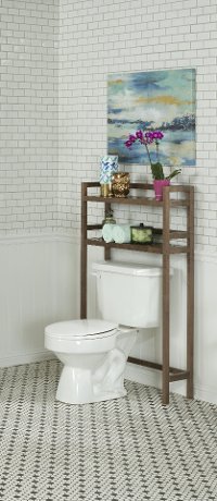 Antique Chestnut Solid Wood 2 Tier Space Saver Shelf - Dunnsville-4