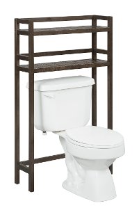 Espresso Brown Solid Wood 2 Tier Space Saver Shelf - Dunnsville-2