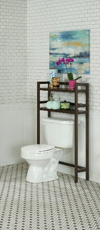 Espresso Brown Solid Wood 2 Tier Space Saver Shelf - Dunnsville-4
