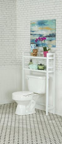 White Solid Wood 2 Tier Space Saver Shelf - Dunnsville-3