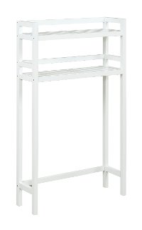 White Solid Wood 2 Tier Space Saver Shelf - Dunnsville-4
