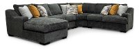 Graphite Gray 4 Piece Sectional Sofa with LAF Chaise - Challenger