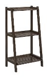 Espresso Brown Solid Wood 3 Tier Ladder Bookshelf - Dunnsville