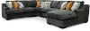 Graphite Gray 4 Piece Sectional Sofa with RAF Chaise - Challenger