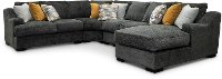 Graphite Gray 4 Piece Sectional Sofa with RAF Chaise - Challenger