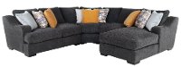 Graphite Gray 4 Piece Sectional Sofa with RAF Chaise - Challenger-2