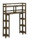 Antique Chestnut Solid Wood 2 Tier Space Saver Shelf with Side Storage - Dunnsville