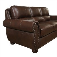 Traditional Brown Leather Sofa - Preston-3