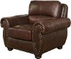 Traditional Brown Leather Chair - Preston
