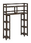 Espresso Brown Solid Wood 2 Tier Space Saver Shelf with Side Storage - Dunnsville