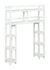 White Solid Wood 2 Tier Space Saver Shelf with Side Storage - Dunnsville