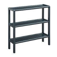 Graphite Gray Solid Wood 3 Tier 28 Inch Bookshelf - Abingdon