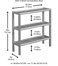 Graphite Gray Solid Wood 3 Tier 28 Inch Bookshelf - Abingdon-2