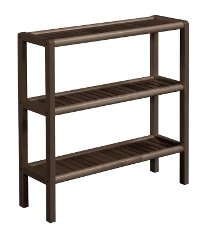 Espresso Brown Solid Wood 3 Tier 28 Inch Bookshelf - Abingdon