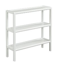 White Solid Wood 3 Tier 28 Inch Bookshelf - Abingdon