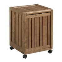 Antique Chestnut Solid Wood Mobile Hamper - Abingdon