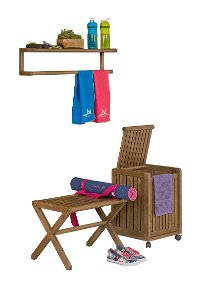 Antique Chestnut Solid Wood Mobile Hamper - Abingdon-4