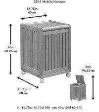 Antique Chestnut Solid Wood Mobile Hamper - Abingdon-5