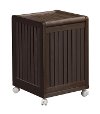 Espresso Brown Solid Wood Mobile Hamper - Abingdon