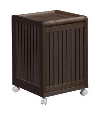 Espresso Brown Solid Wood Mobile Hamper - Abingdon