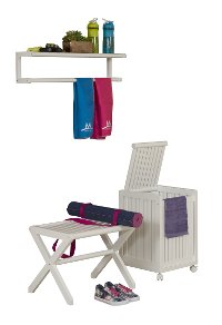 White Solid Wood Mobile Hamper - Abingdon-4