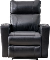 Black Leather-Match Triple Power Theater Recliner - Carter