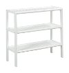 White Solid Wood 3 Tier 38 Inch Bookshelf - Abingdon-1
