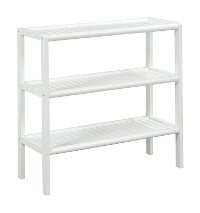 White Solid Wood 3 Tier 38 Inch Bookshelf - Abingdon