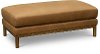 Modern Ginger Brown Leather Bench Ottoman - Freehand