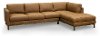Brown Leather 2 Piece Sectional Sofa with RAF Chaise - Freehand