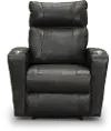 Carter Steel Gray Leather-Match Triple Power Theater Recliner
