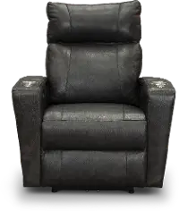 Carter Steel Gray Leather-Match Triple Power Theater Recliner