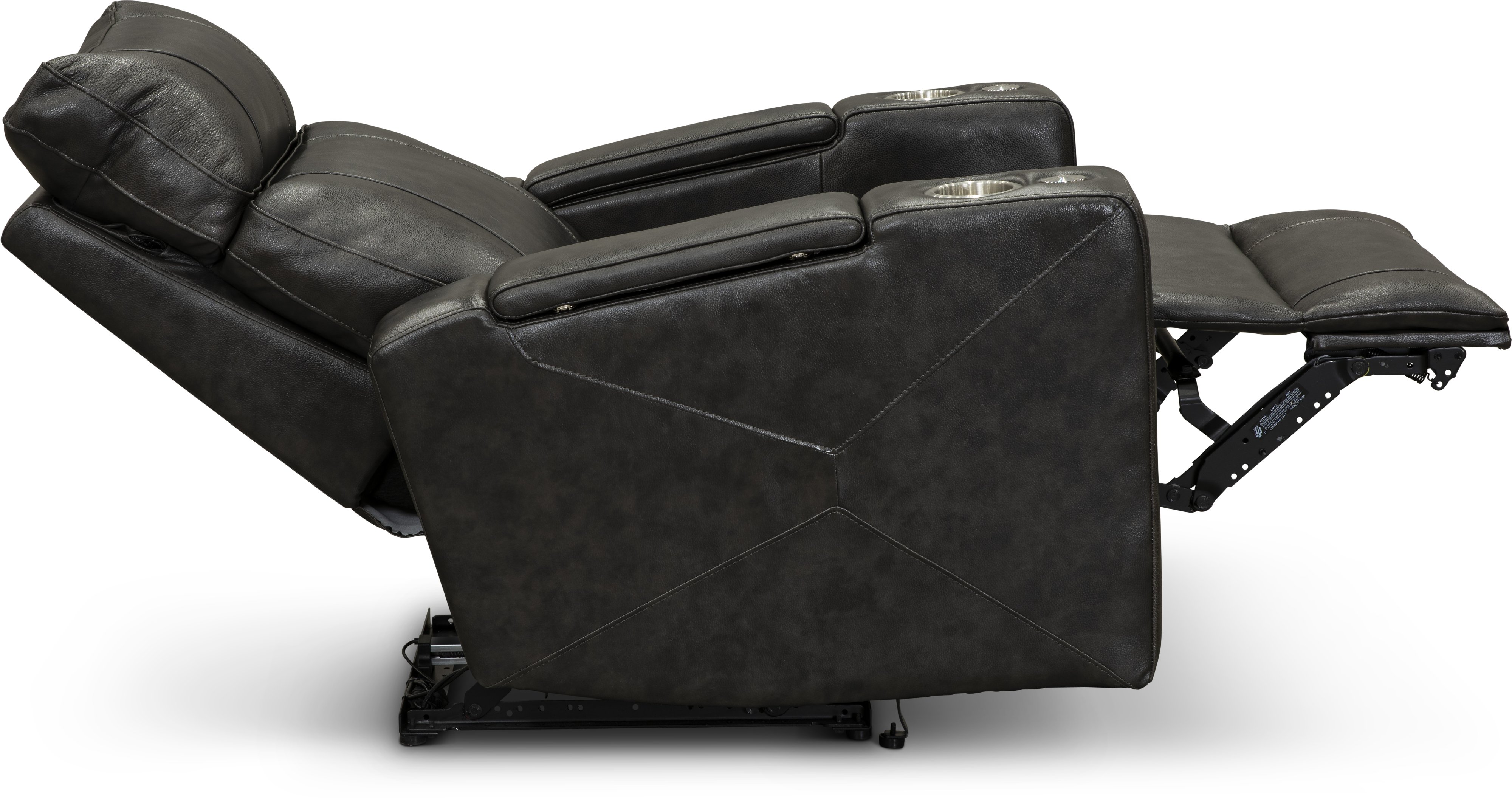 Carter Steel Gray Leather-Match Triple Power Theater Recliner-4