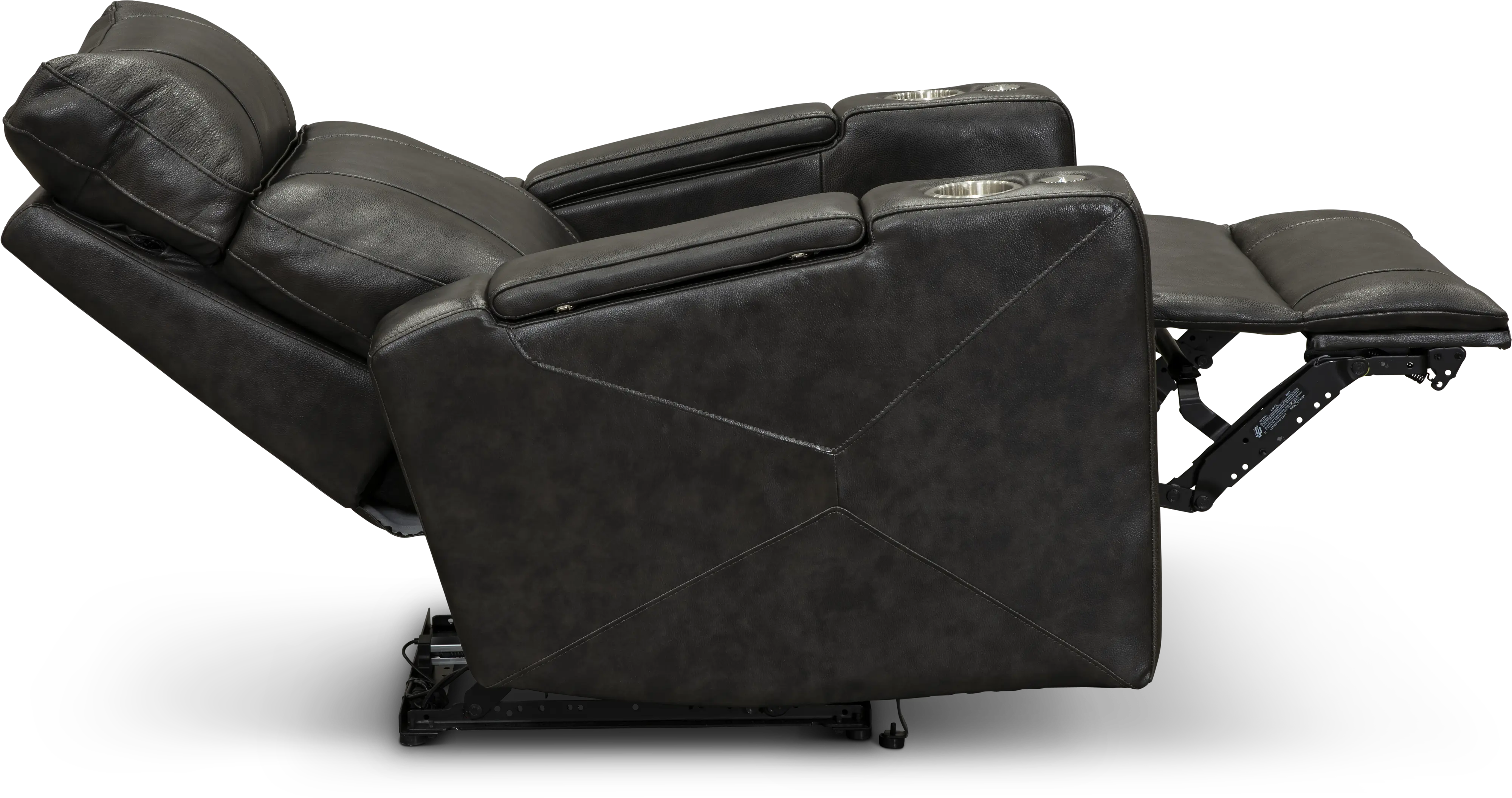 Carter Steel Gray Leather-Match Triple Power Theater Recliner-4