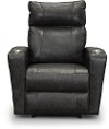 Steel Gray Leather-Match Triple Power Theater Recliner - Carter