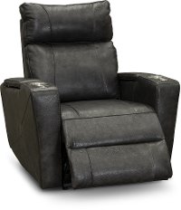 Steel Gray Leather-Match Triple Power Theater Recliner - Carter-2