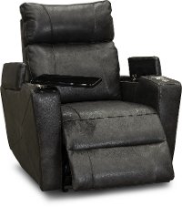 Steel Gray Leather-Match Triple Power Theater Recliner - Carter-3